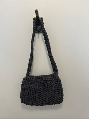 Hand Knit Chunky Dark Gray Shoulder Bag | Made in Bosnia